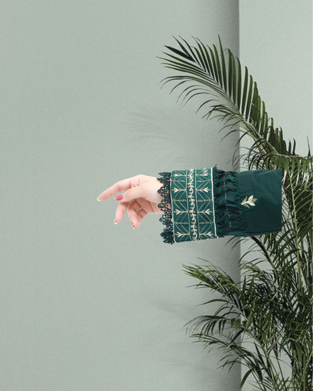 Emerald Green Embroidered Lawn 3-Piece Suit – Daiselle by Zurwa's collection  | DAISELLE