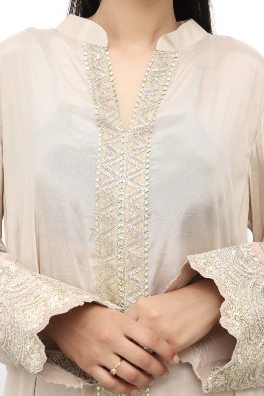 Raw Silk Embroidered 2-Piece Suit | Daiselle by Zurwa’s Collection | Luxury Festive Wear