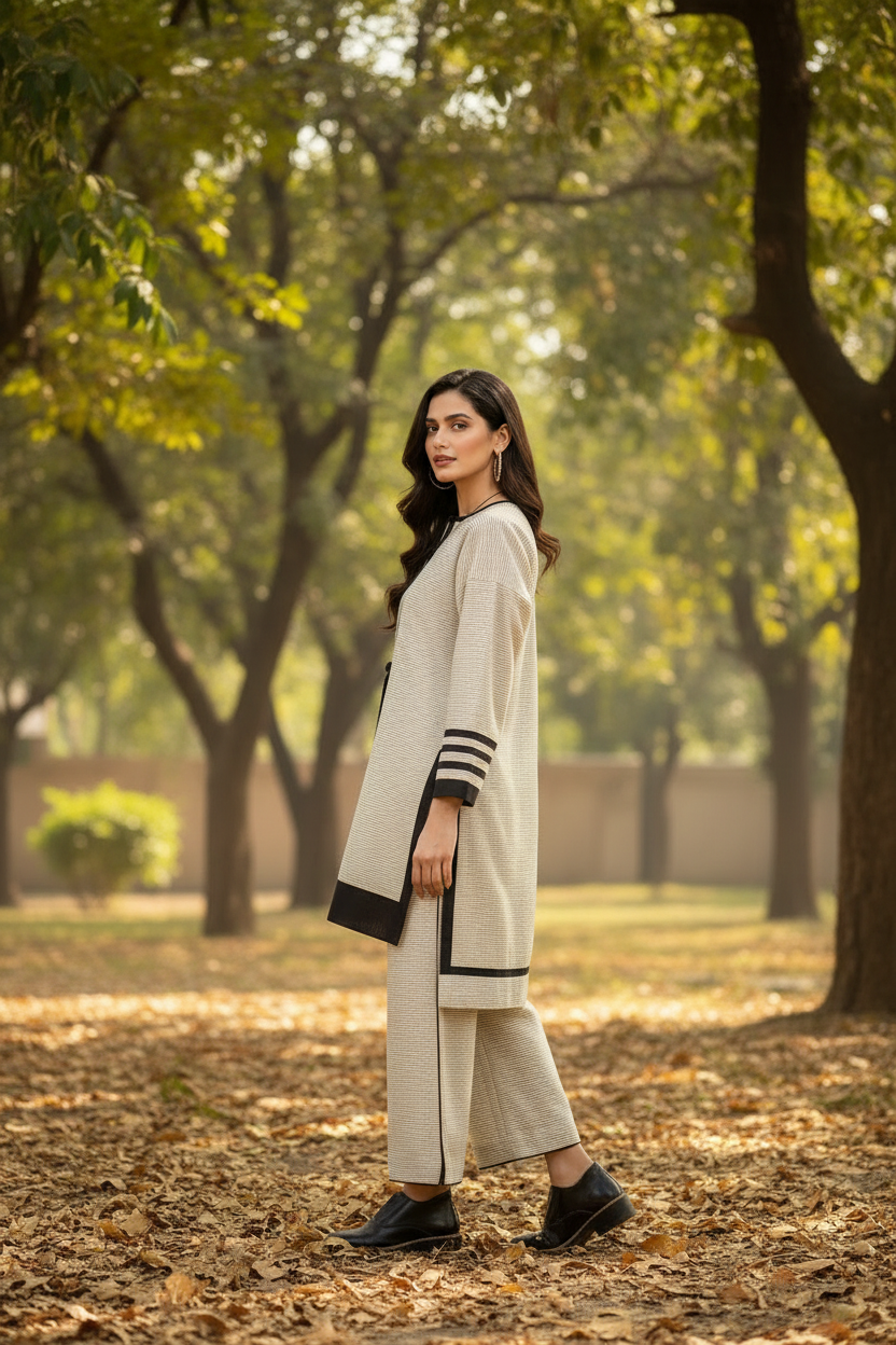 Off White Suit - Side Pose