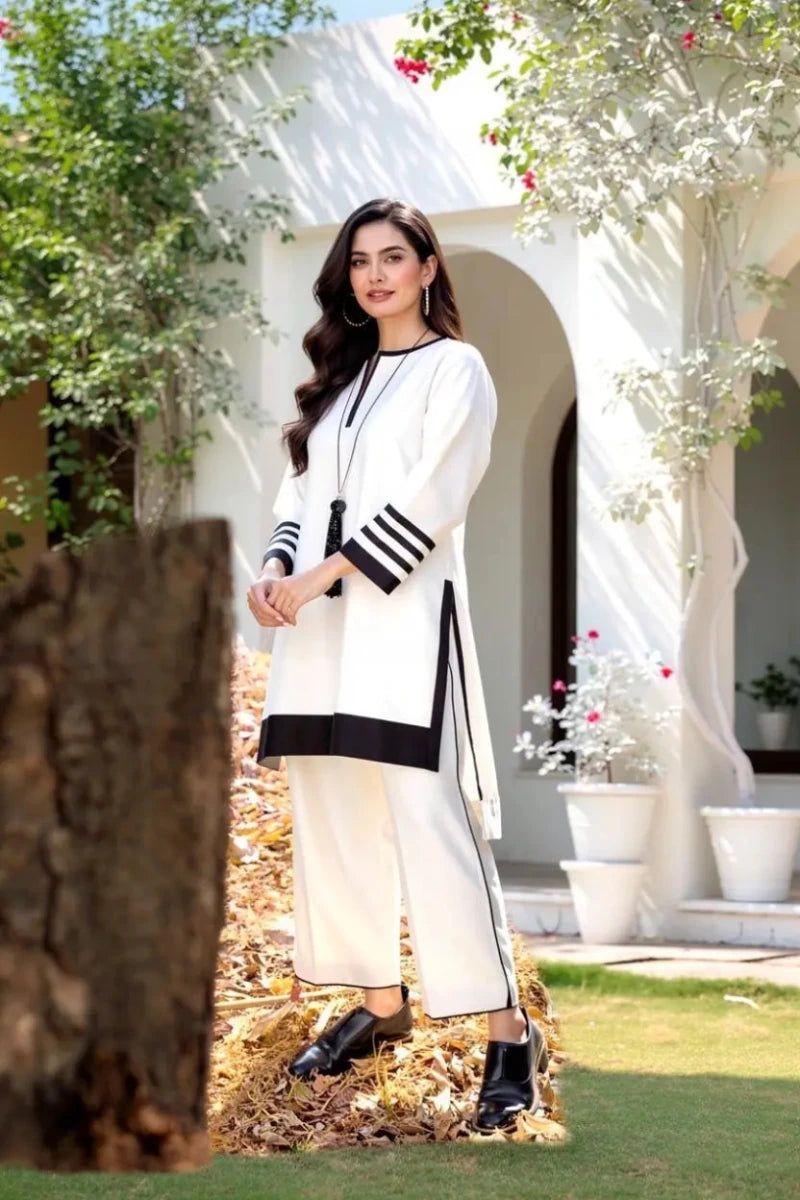 Off White Lawn 2-Piece Suit by Daiselle - Daiselle