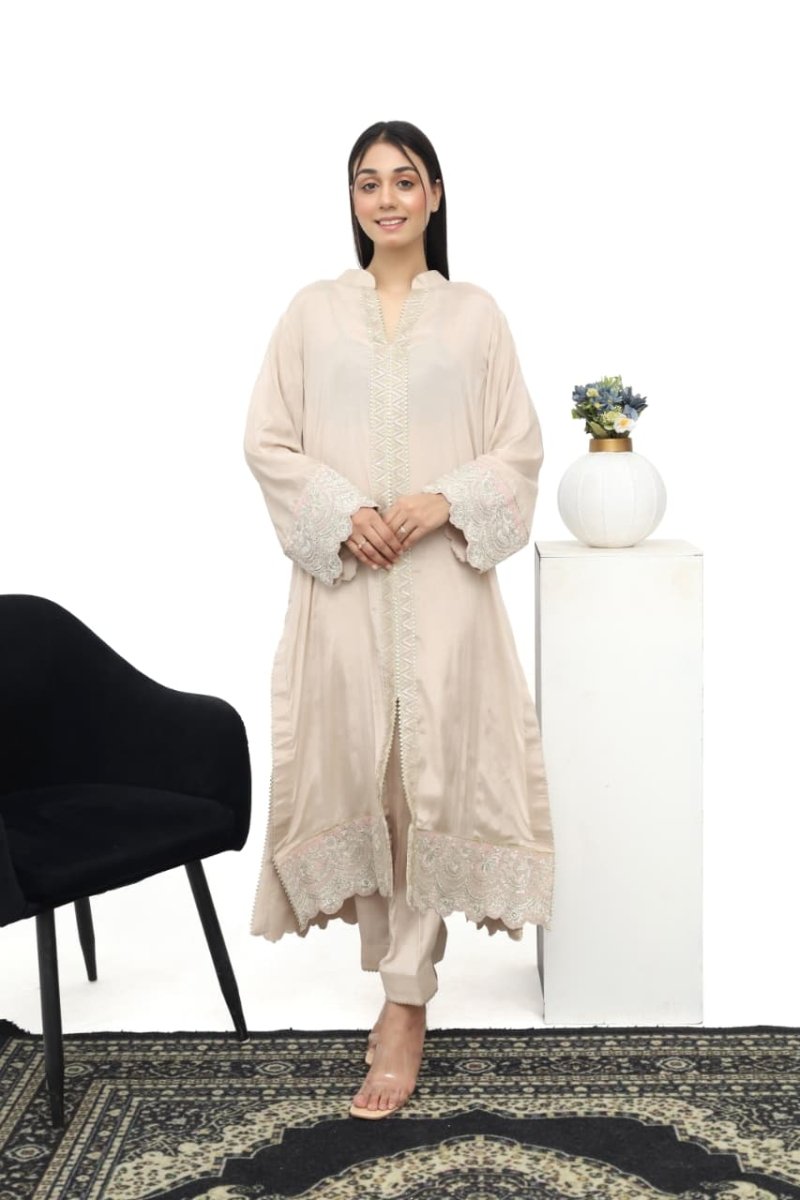 Raw Silk Embroidered 2-Piece Suit Festive Wear - Daiselle