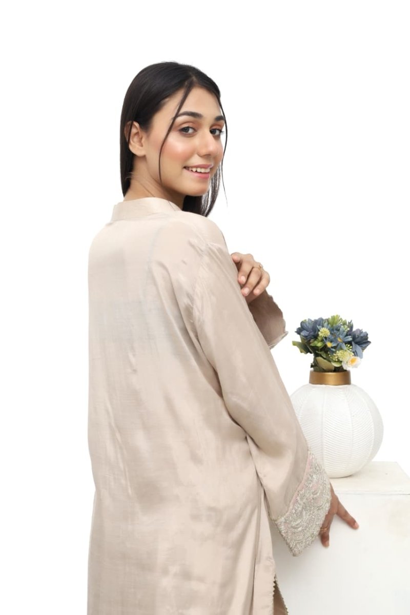 Raw Silk Embroidered 2-Piece Suit Festive Wear - Daiselle