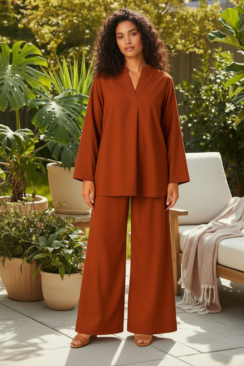 Rust Terracotta Relaxed Co-ord Set
