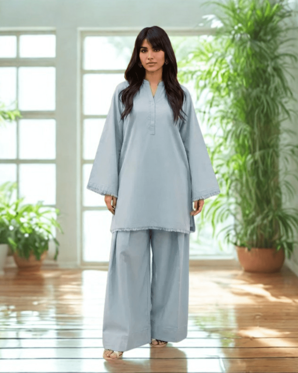 Sky Blue Co-ord set 2-Piece Suit - Daiselle