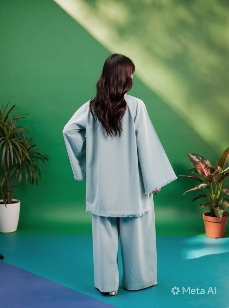 Sky Blue Co-ord set 2-Piece Suit - Daiselle