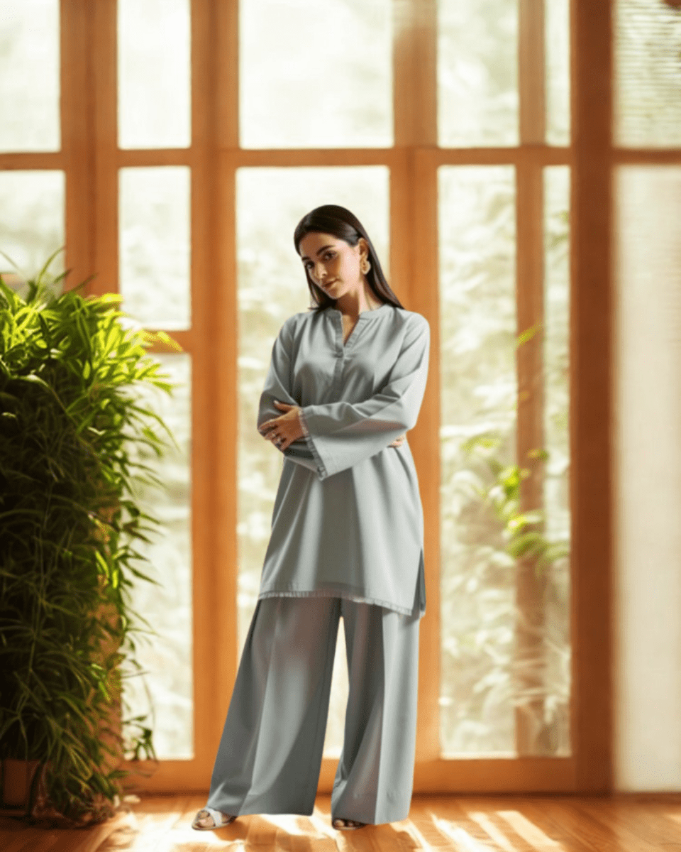 Sky Blue Co-ord set 2-Piece Suit - Daiselle